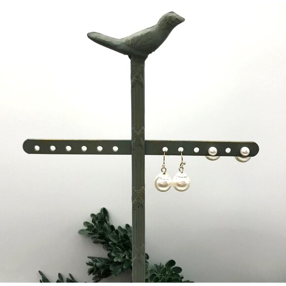 Elegant Faux Pearl Dangle & Stud Earrings Set - Picture 4 of 7